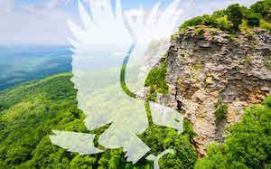 Eagle Bank logo superimposed over the Pinnacle Mountains